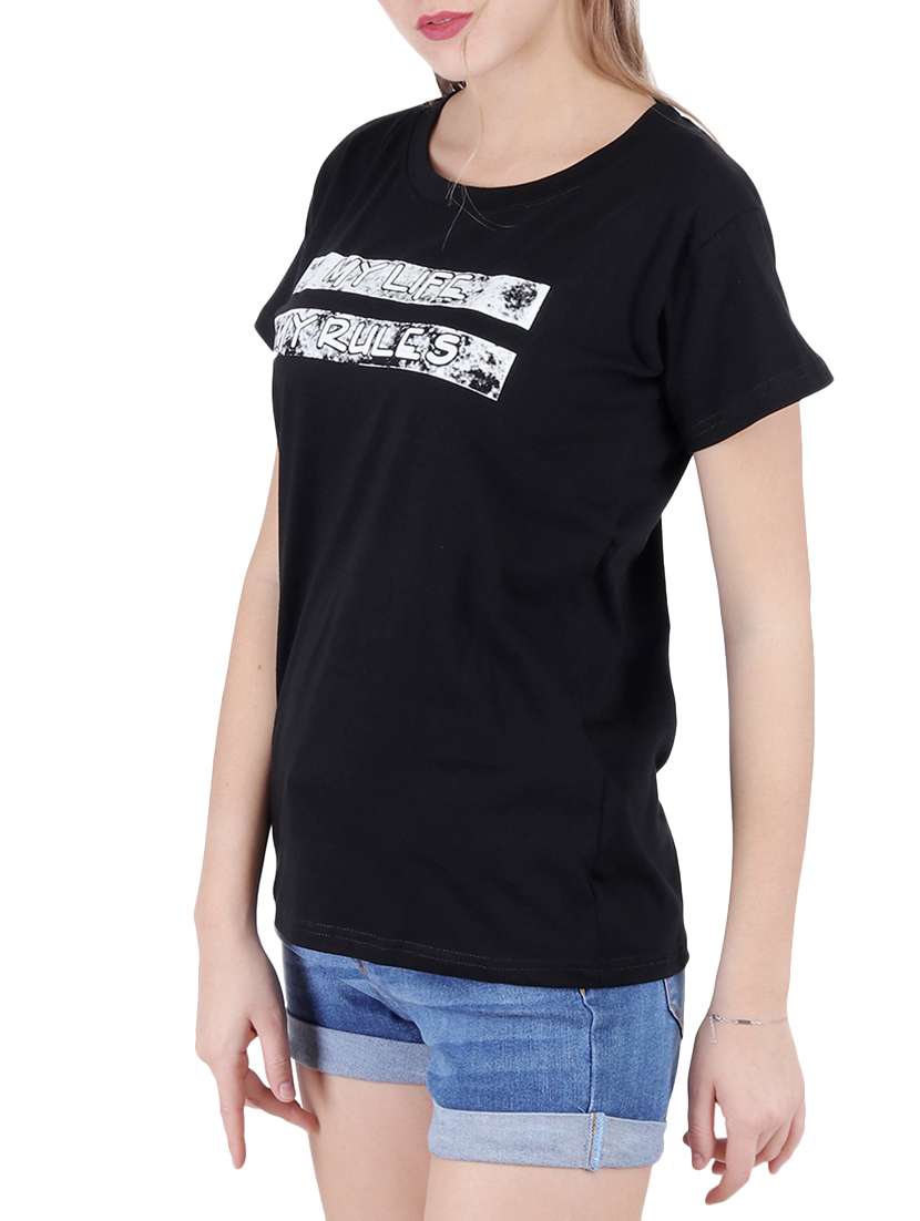 round neck graphic print tee - 16138028 -  Standard Image - 1