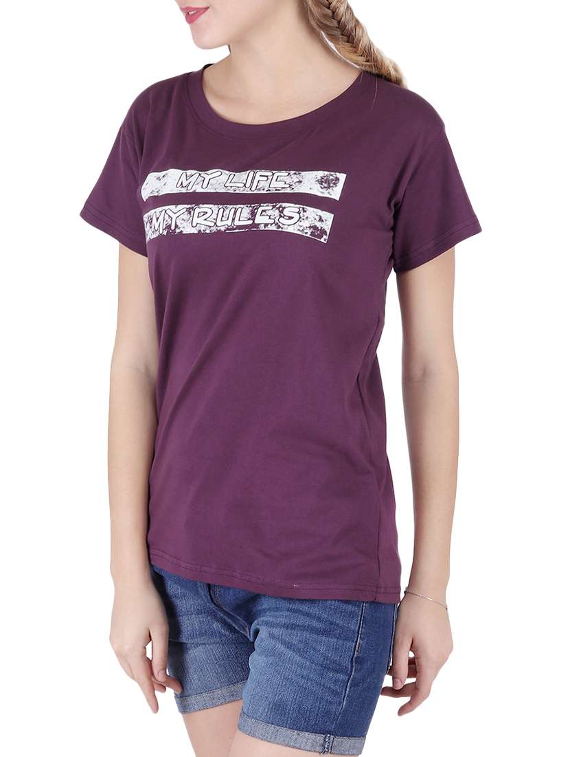 round neck graphic print tee - 16138029 -  Standard Image - 1