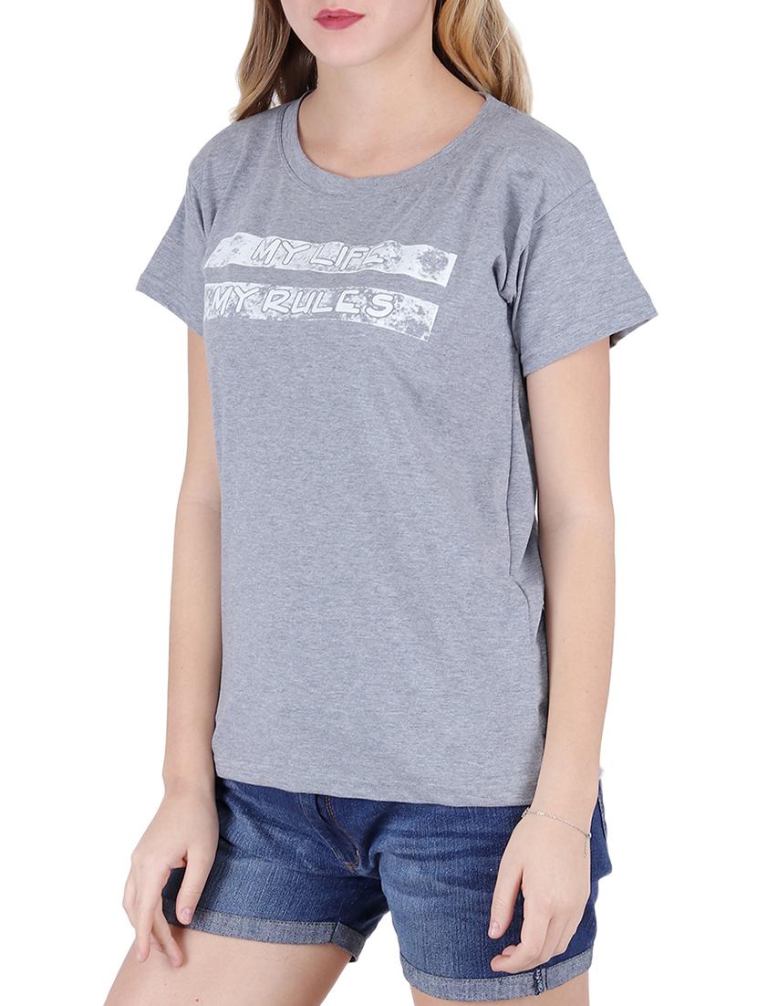 round neck graphic print tee - 16138030 - Standard Image - 1