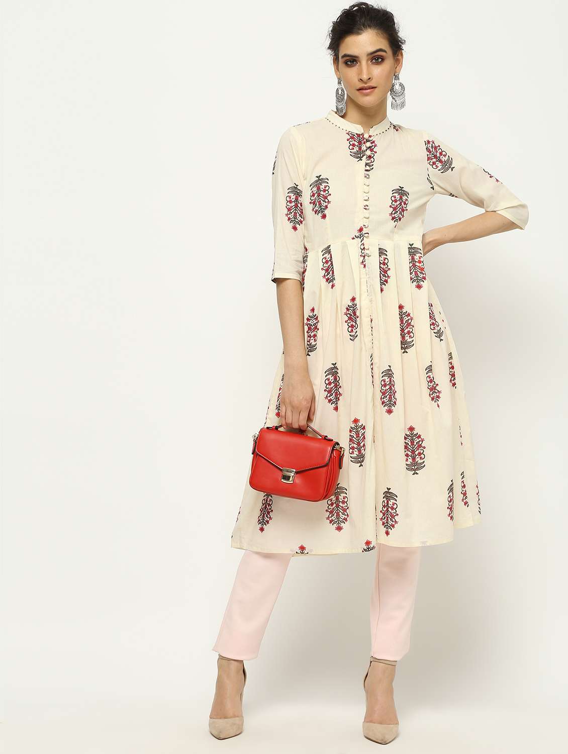 floral printed flared kurta