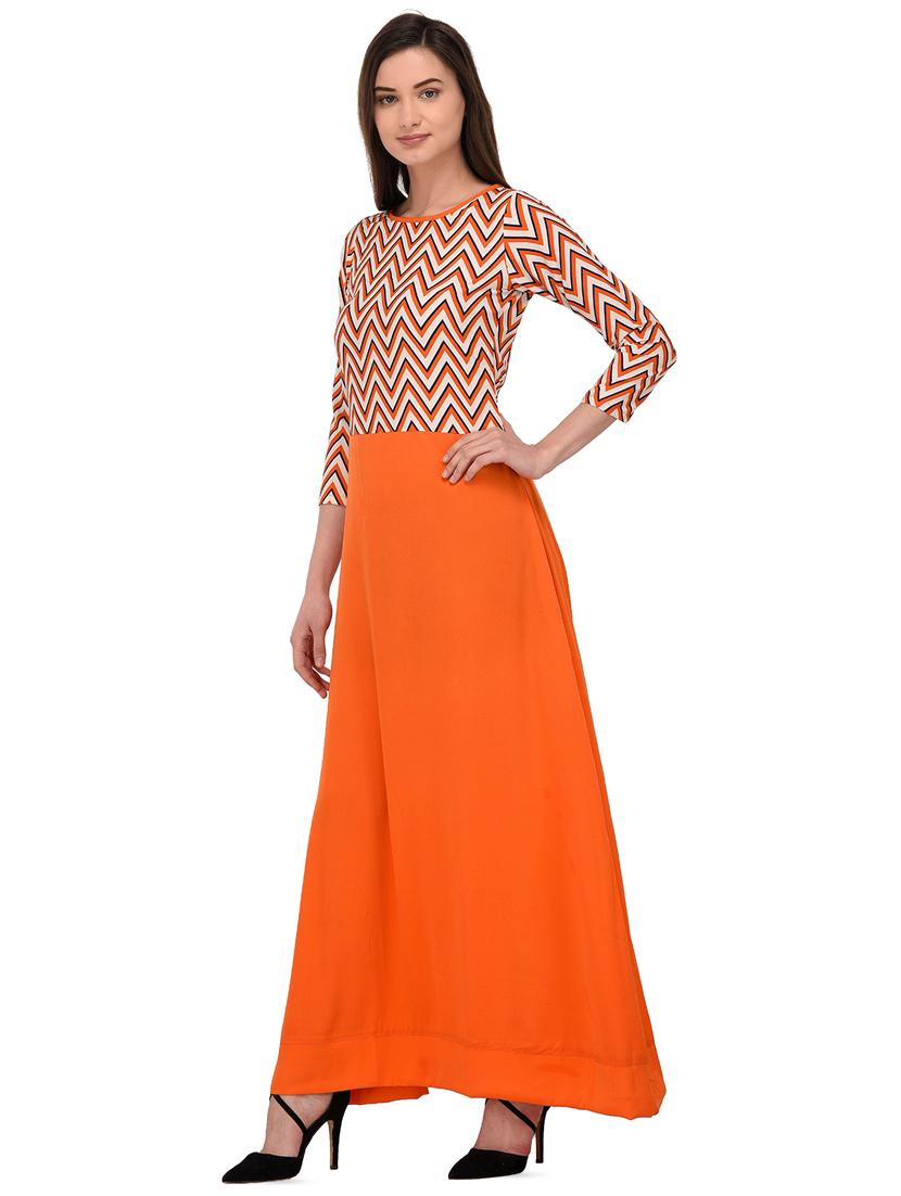 chevron a-line ethnic dress - 16138571 - Standard Image - 1