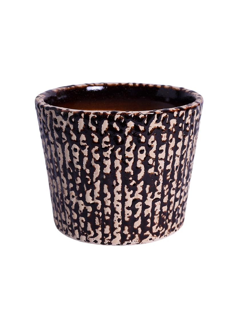 ceramic brown bucket polka dot table top planter - 16139759 -  Standard Image - 1