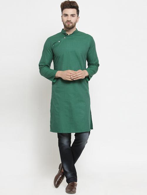 green striped long kurta - 16140058 - Standard Image - 0