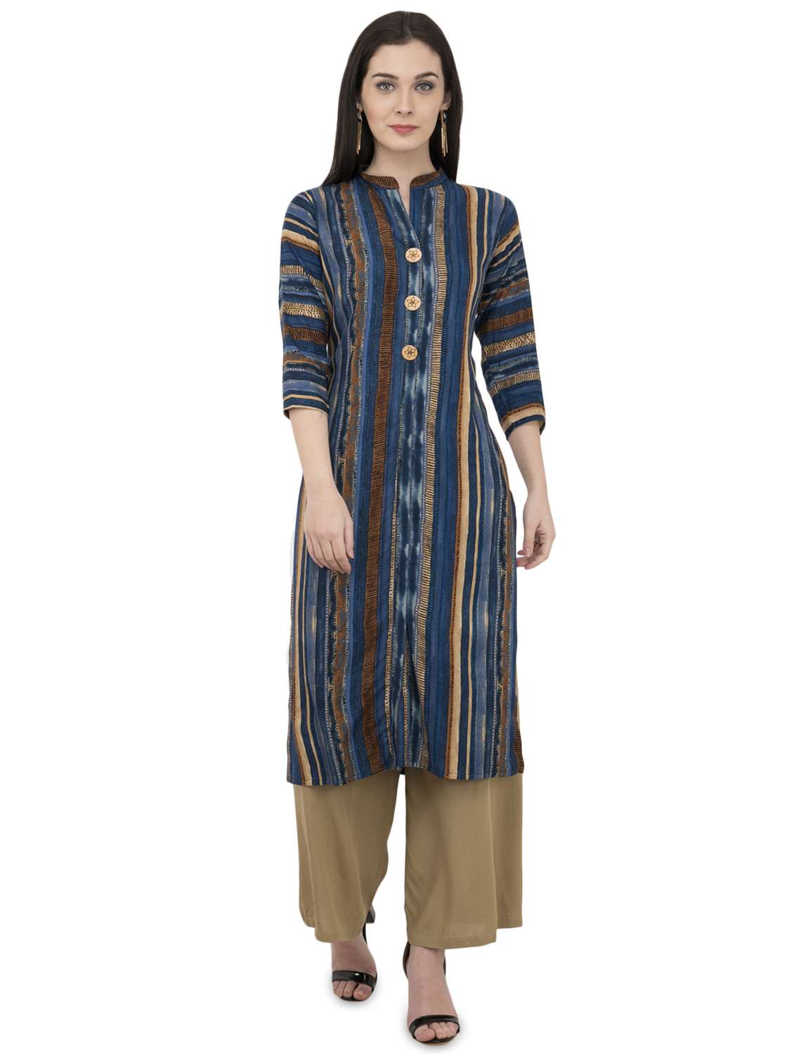 striped straight kurta