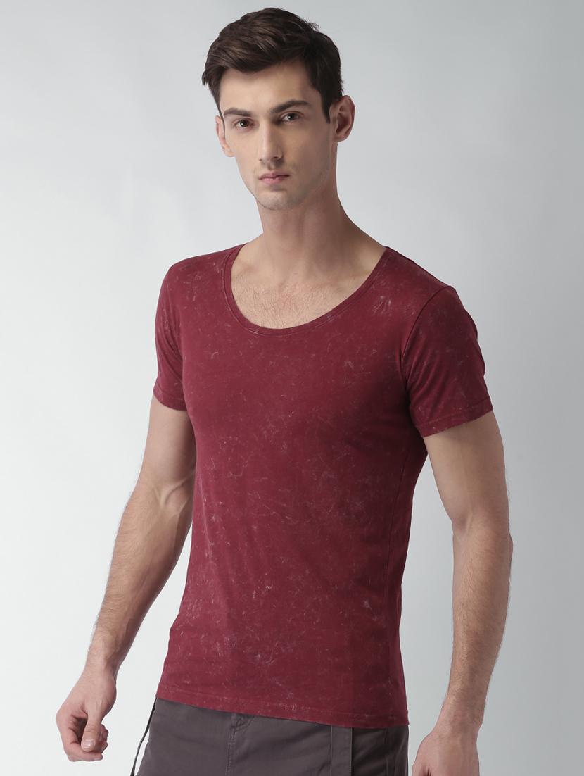 maroon washed t-shirt - 16142269 - Standard Image - 1
