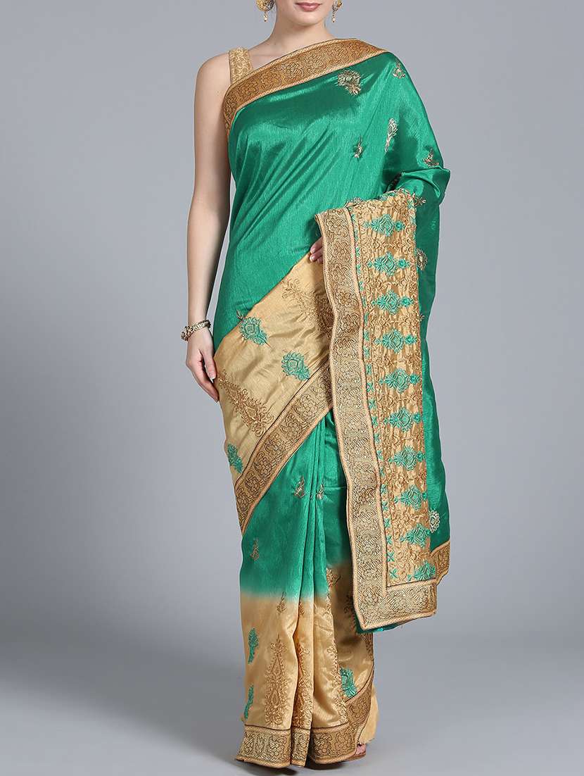 ombre embroidered saree with blouse