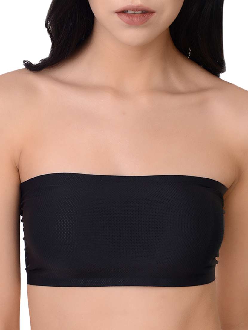 lightly padded solid strapless bra