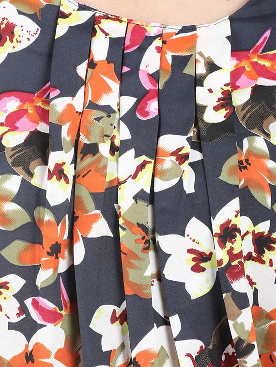 pleated floral blouson top - 16159055 -  Standard Image - 4