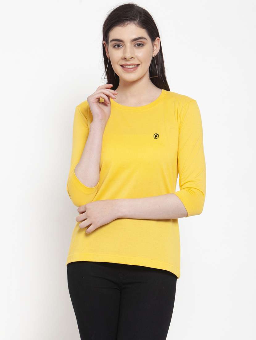 women's plain round neck t-shirt - 16159606 -  Zoom Image - 0