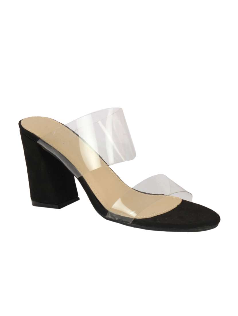 black slip on sandals