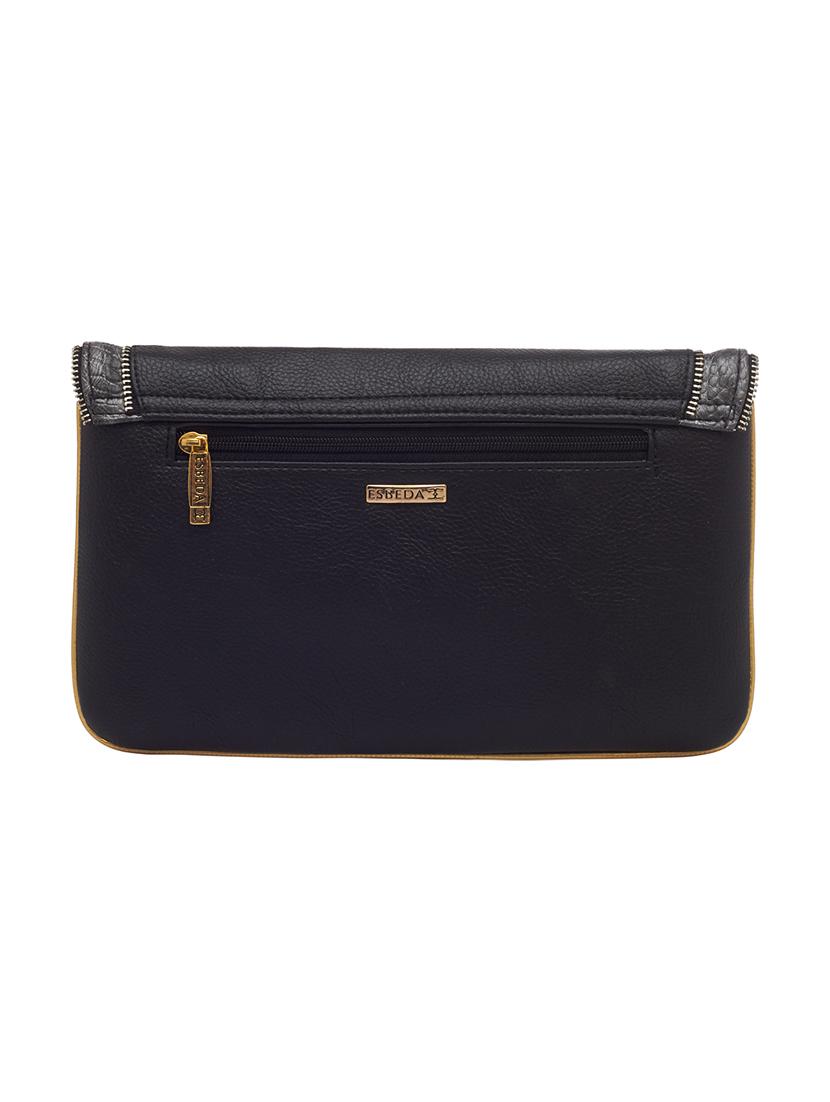 black leatherette (pu) regular clutch - 16168355 -  Standard Image - 1