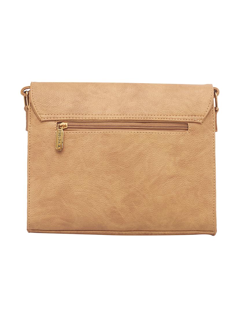 brown leatherette (pu) regular sling bag - 16168395 - Standard Image - 1