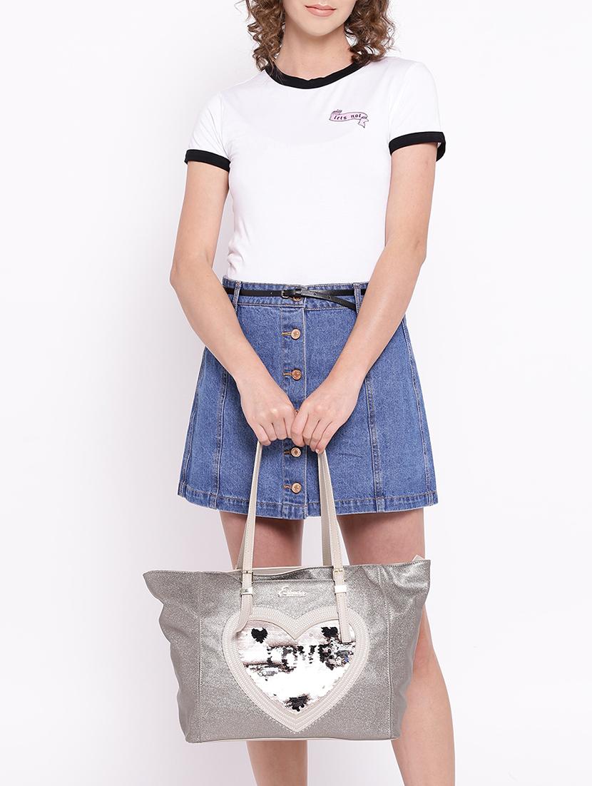 silver leatherette (pu) regular sling bag - 16168399 - Standard Image - 4