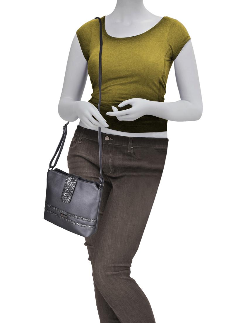 black leatherette (pu) sling bag - 16168486 - Standard Image - 4