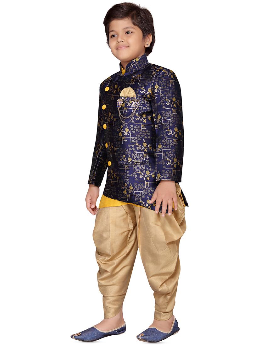 blue jute sherwani set - 16169497 -  Standard Image - 1