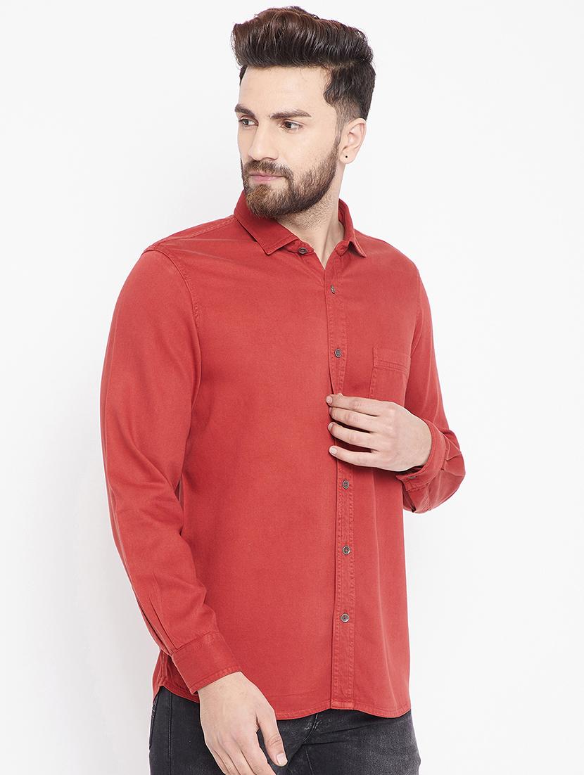 red solid casual shirt - 16170275 - Standard Image - 1