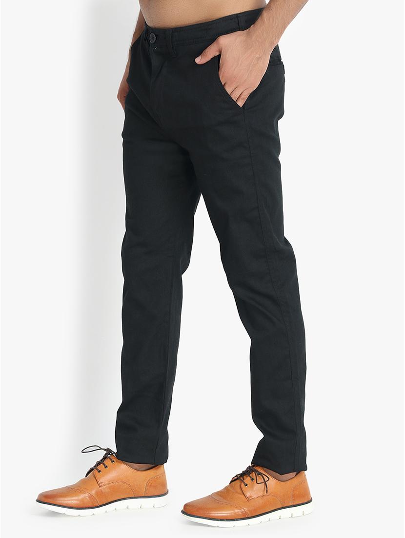 black solid chinos - 16170852 -  Standard Image - 1