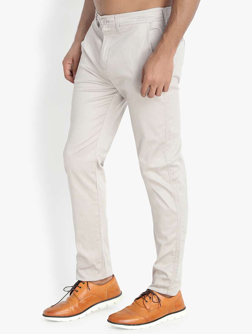 white solid chinos - 16170856 - Standard Image - 1