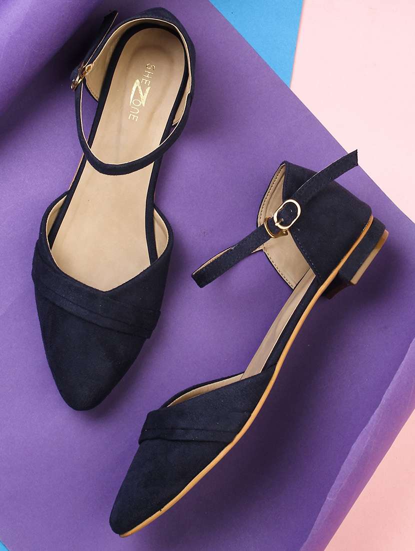 blue closed back sandals