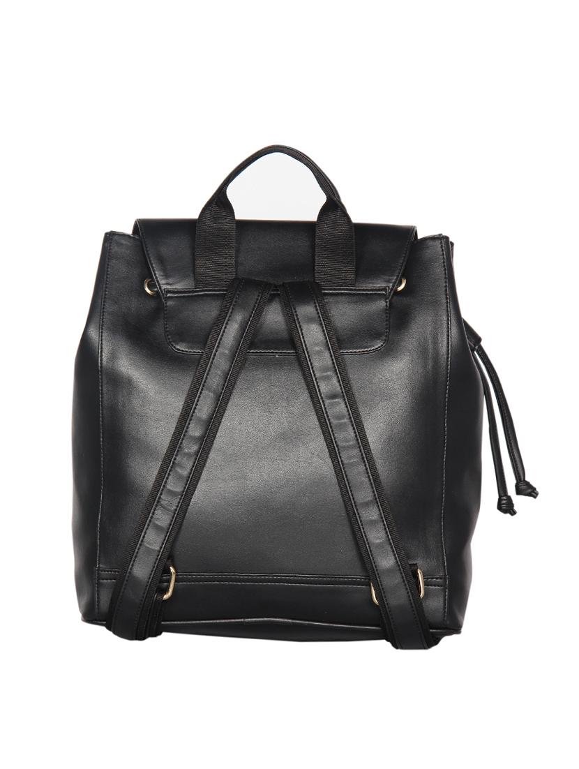 black leatherette (pu) fashion backpack - 16171367 - Standard Image - 1