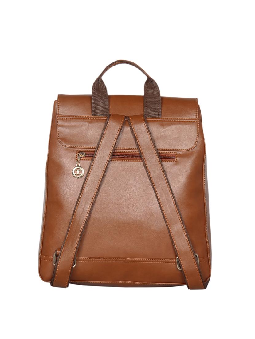 tan leatherette (pu) fashion backpack - 16171371 - Standard Image - 1