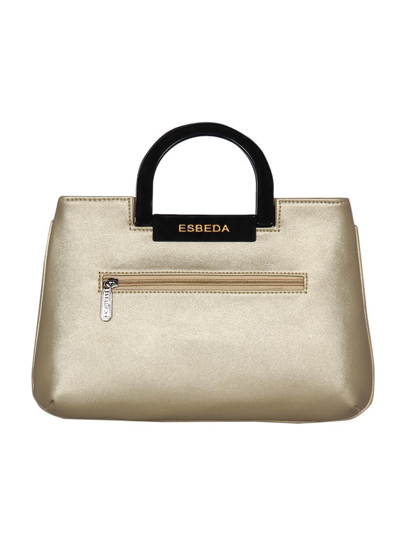 gold leatherette (pu) handbag - 16171412 - Standard Image - 1