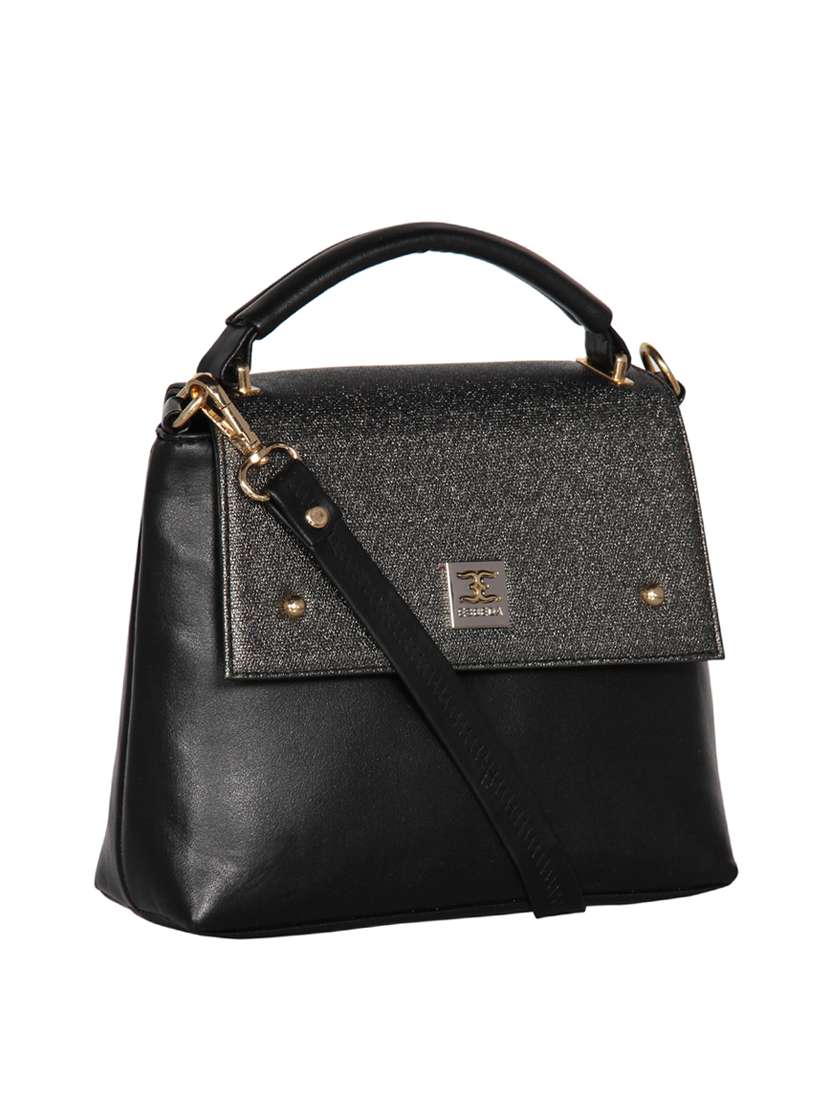black leatherette (pu) handbag
