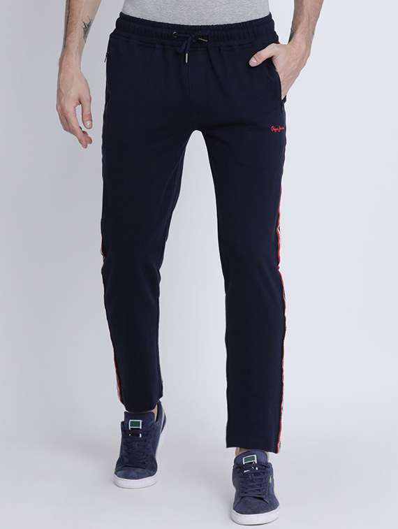 navy blue cotton  full length track pant