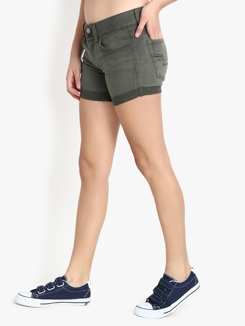 turn up hem high rise shorts - 16172697 - Standard Image - 1