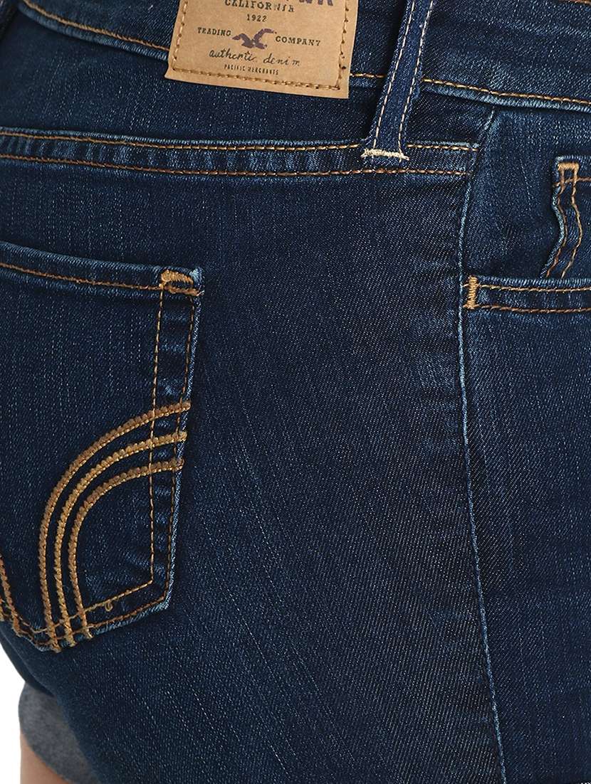 turn up hem high rise denim shorts - 16172698 -  Standard Image - 4