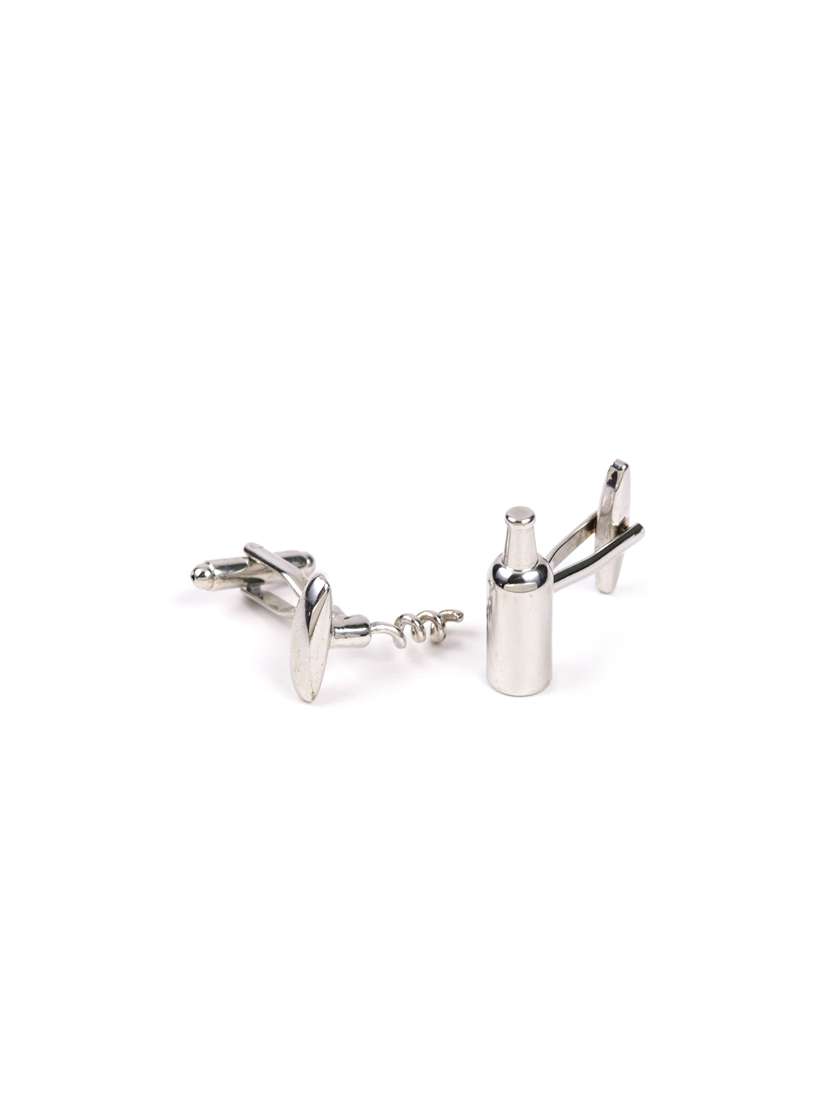 silver metal cufflink