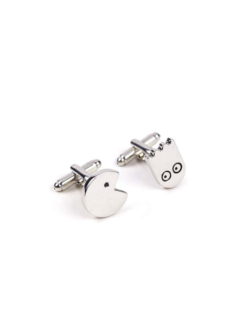 silver metal cufflink