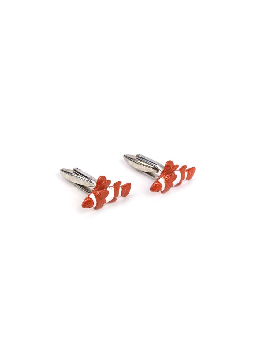 red metal cufflink