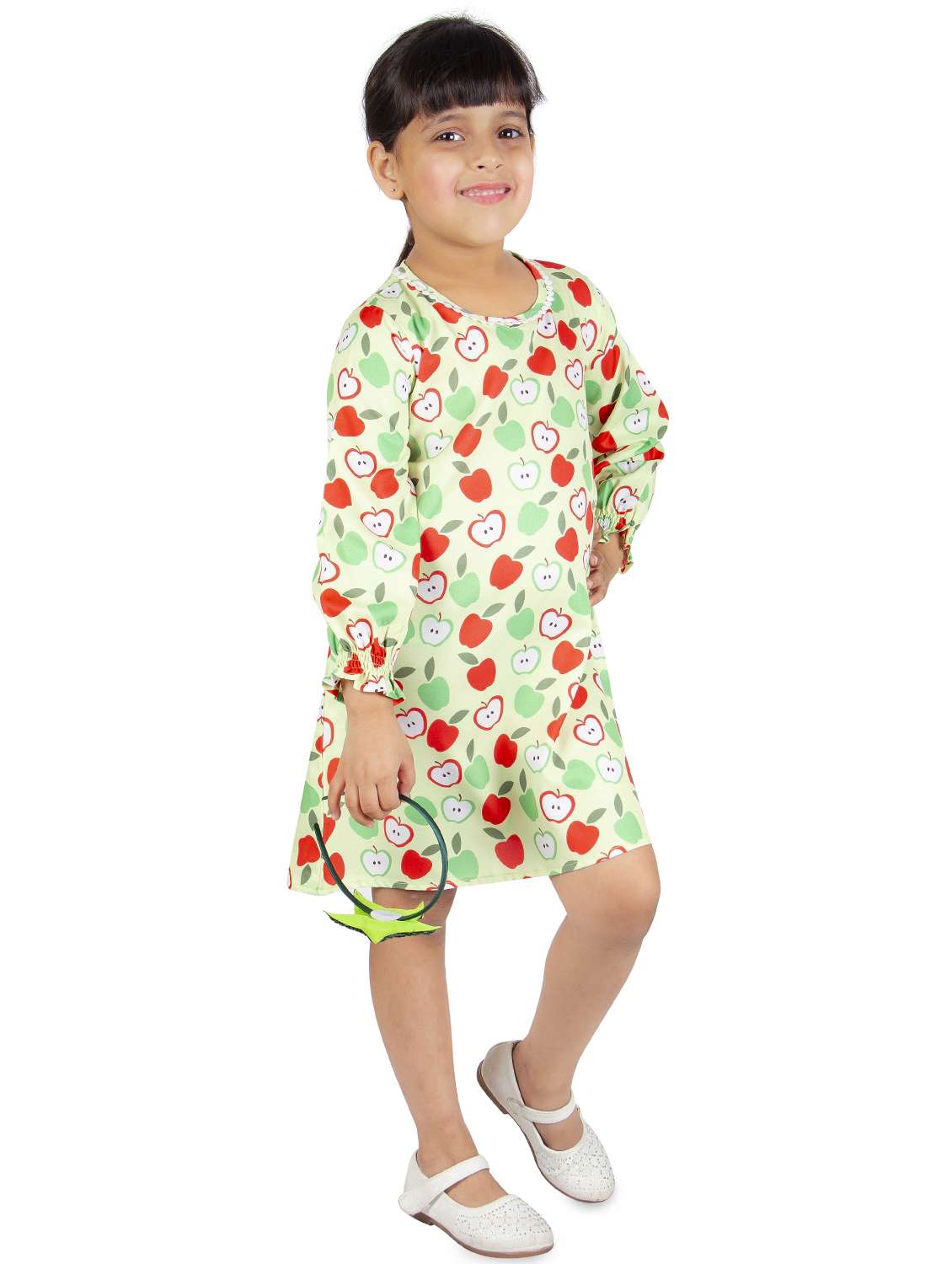 green polyester frock - 16173629 -  Standard Image - 1