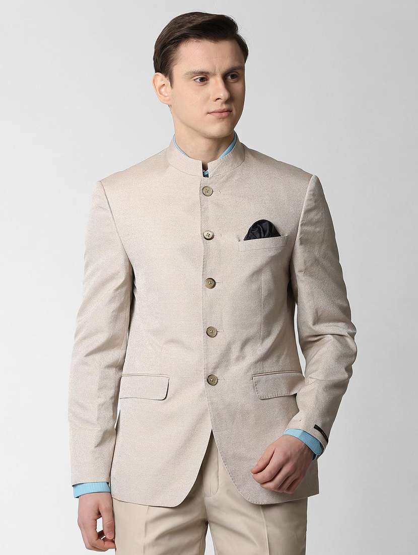 beige cotton blend banghgala