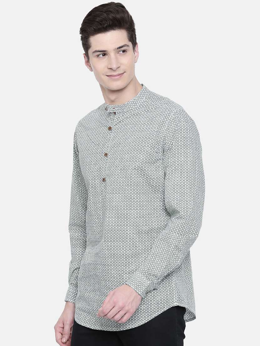 green printed short kurtas - 16176063 - Standard Image - 1
