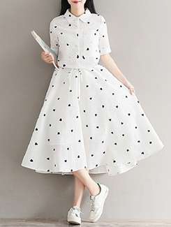 polka dots a-line dress