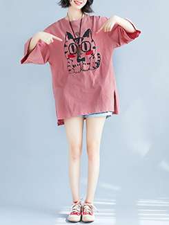 crew neck quirky print tee