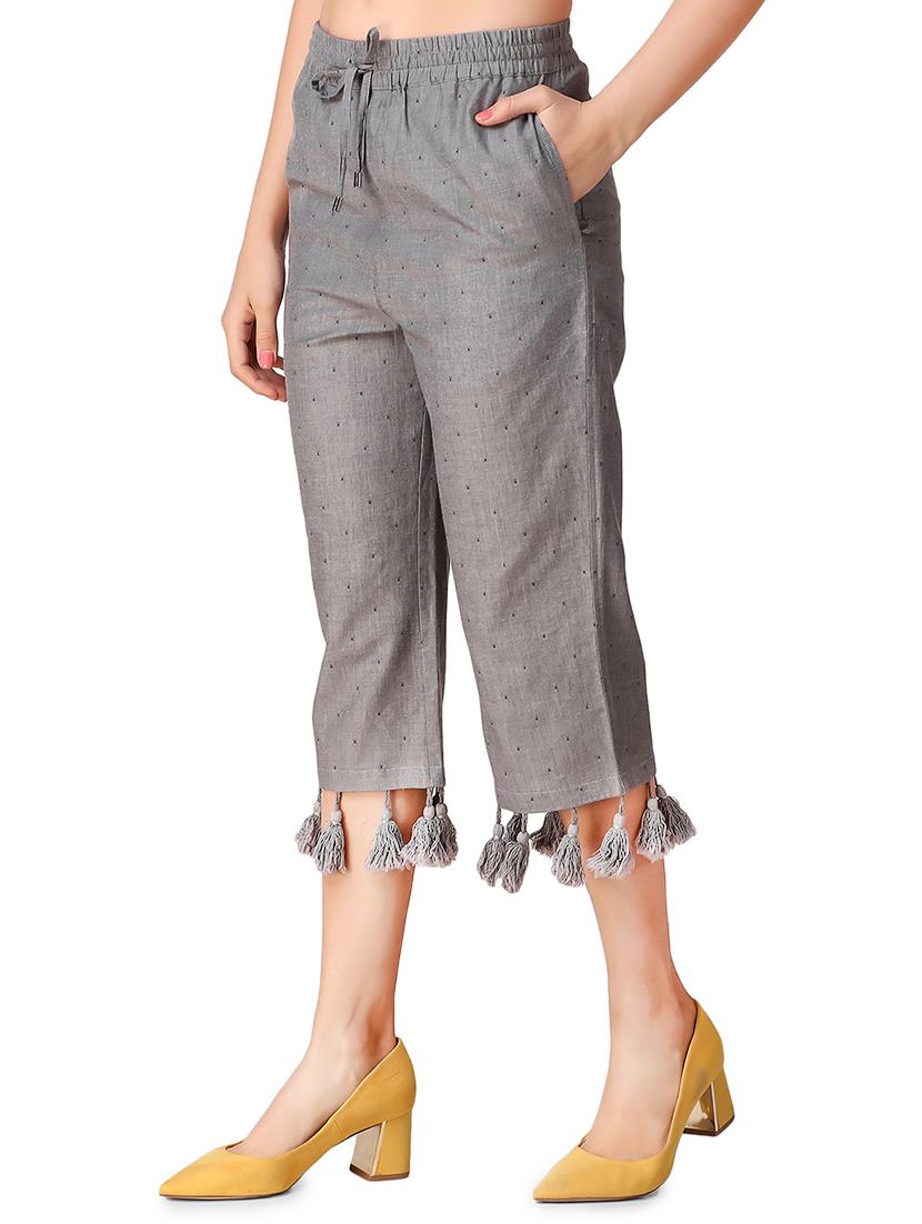 tasseled hem drawstring capri - 16187374 - Standard Image - 1