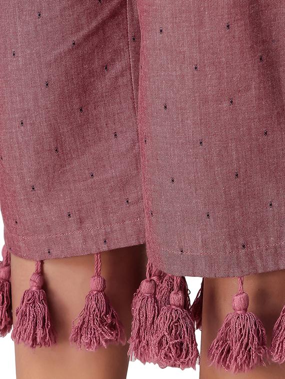 tasseled hem drawstring capri - 16187375 - Standard Image - 4