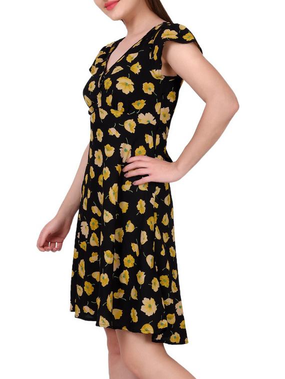 tie back fit & flare dress - 16187517 - Standard Image - 1