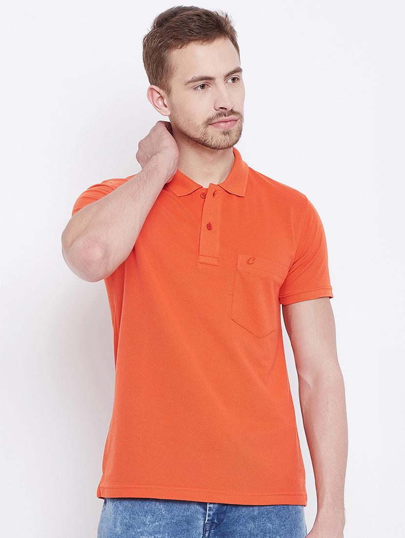 orange solid polo tshirt