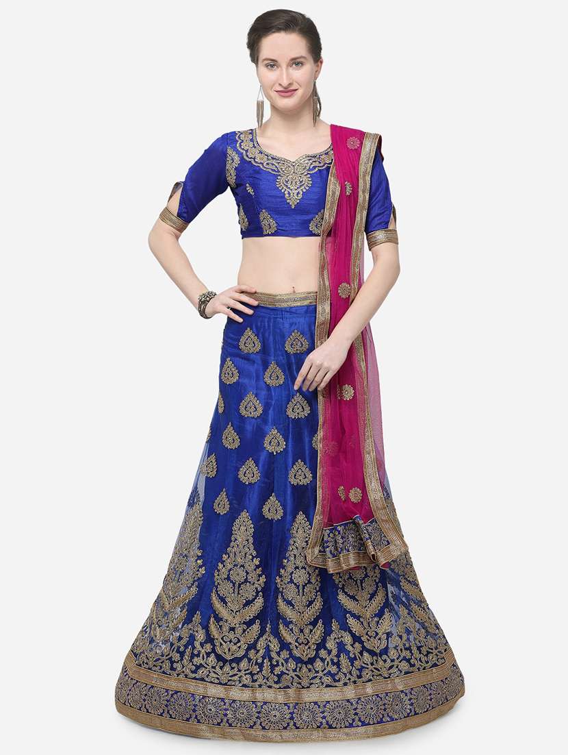 zari embroidered a-line lehenga