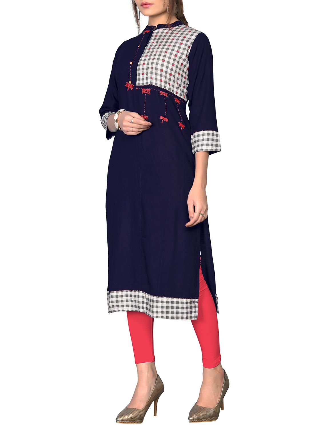 kaantha embroidered straight kurta - 16188809 -  Standard Image - 1