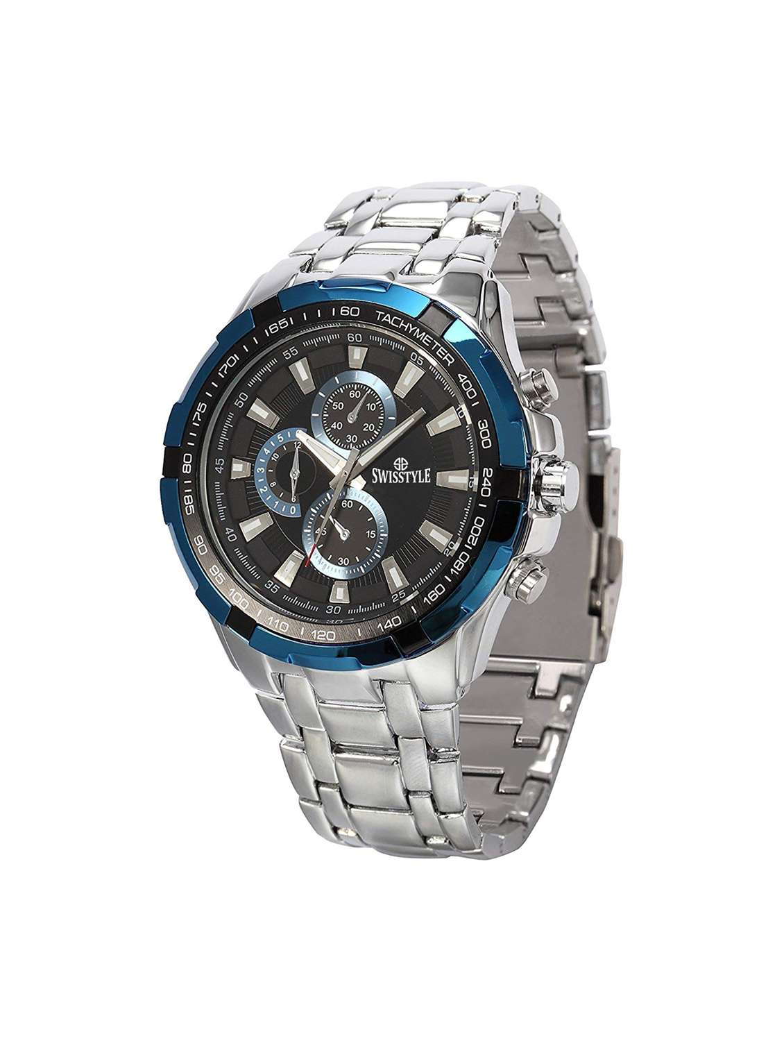 round dial analog watch-(ss-gr6622-blk-ch)