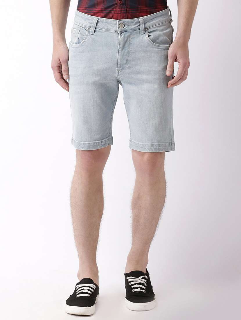 light blue denim shorts