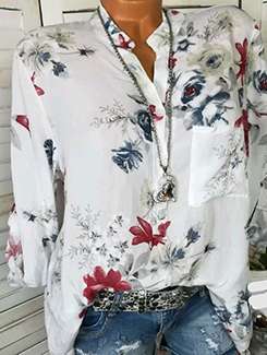 pocket patch floral tunic