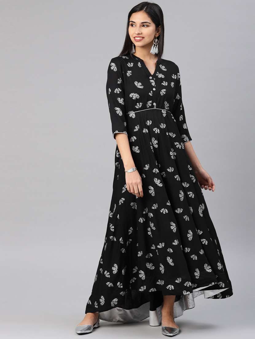 printed high-low  kurta