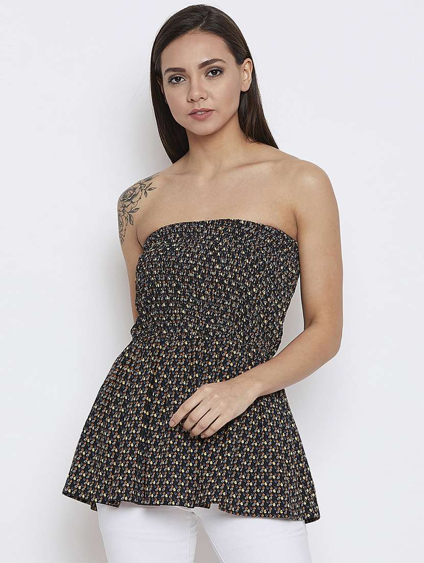 smocking detail tube top