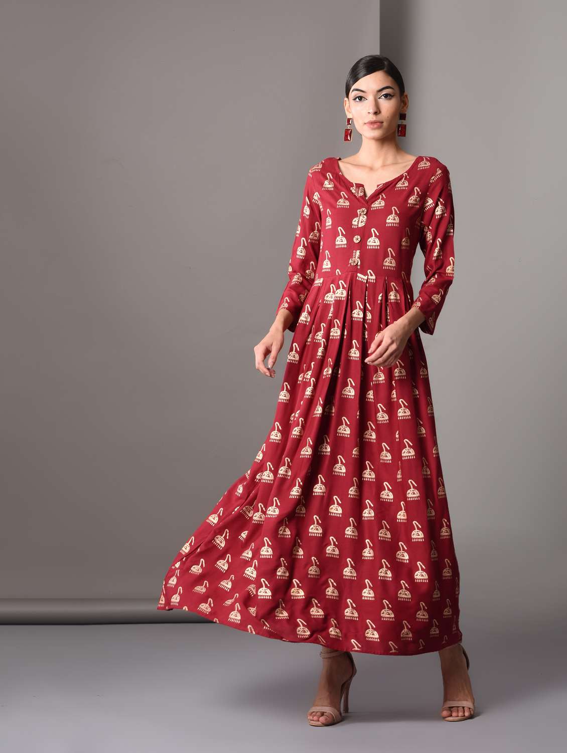 foil printed anarkali kurta